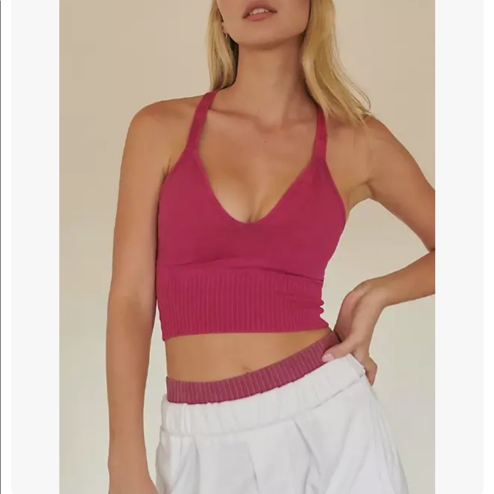 Free People Pink Halter Crop Top